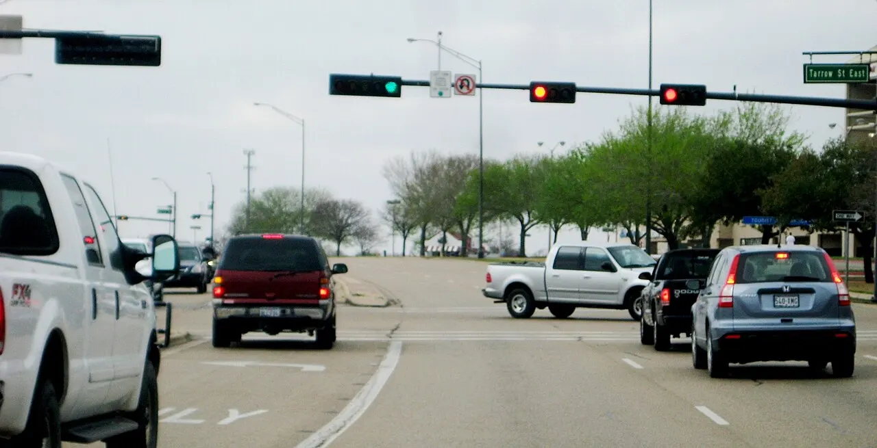 Cars on the road in Texas